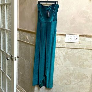 Pretty Little Thing velvet dress in green